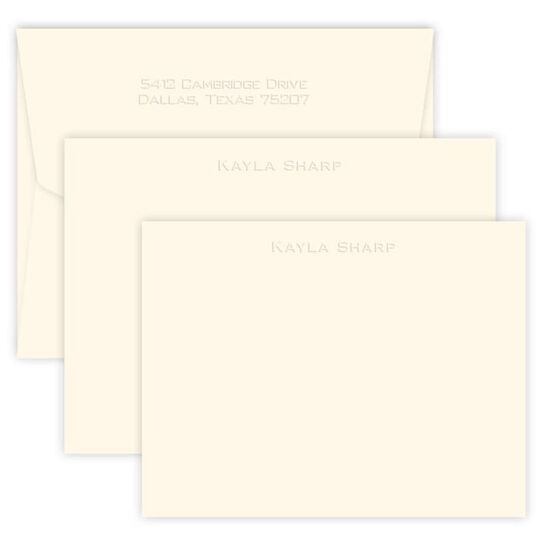 Triple Thick Clarity Embossed Flat Note Card Ensemble